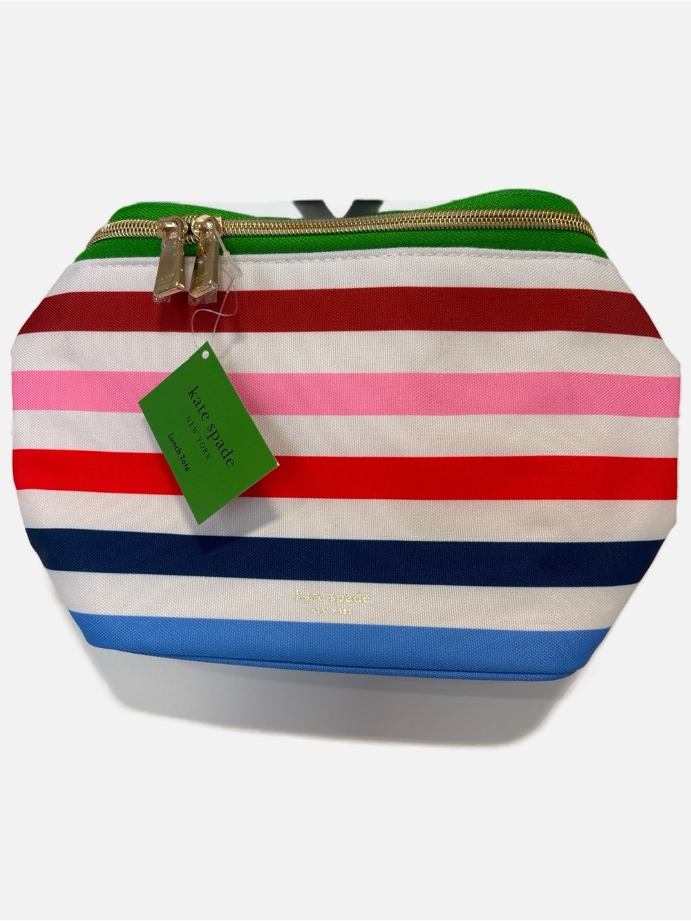 kate spade Multi-Stripe Lunch Tote- Green, Red, Pink, Blue